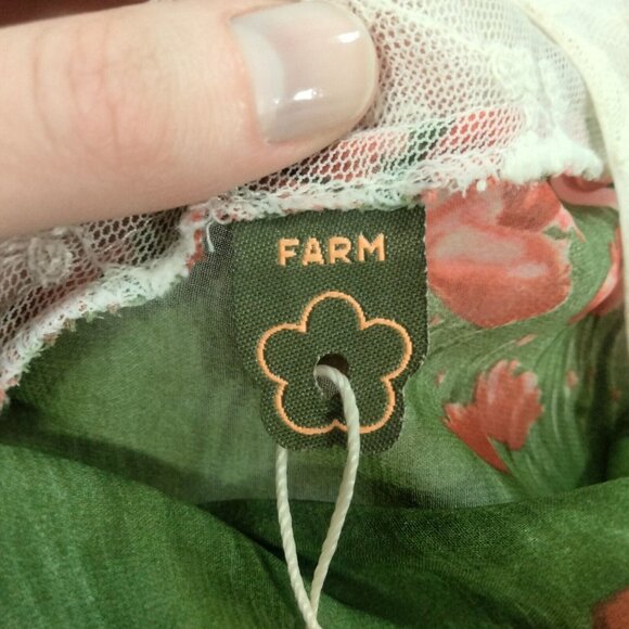 RARE NWOT Farm Rio Anthropologie Floral Sheer Blouse Boho Cottagecore Sm… - Picture 6 of 8